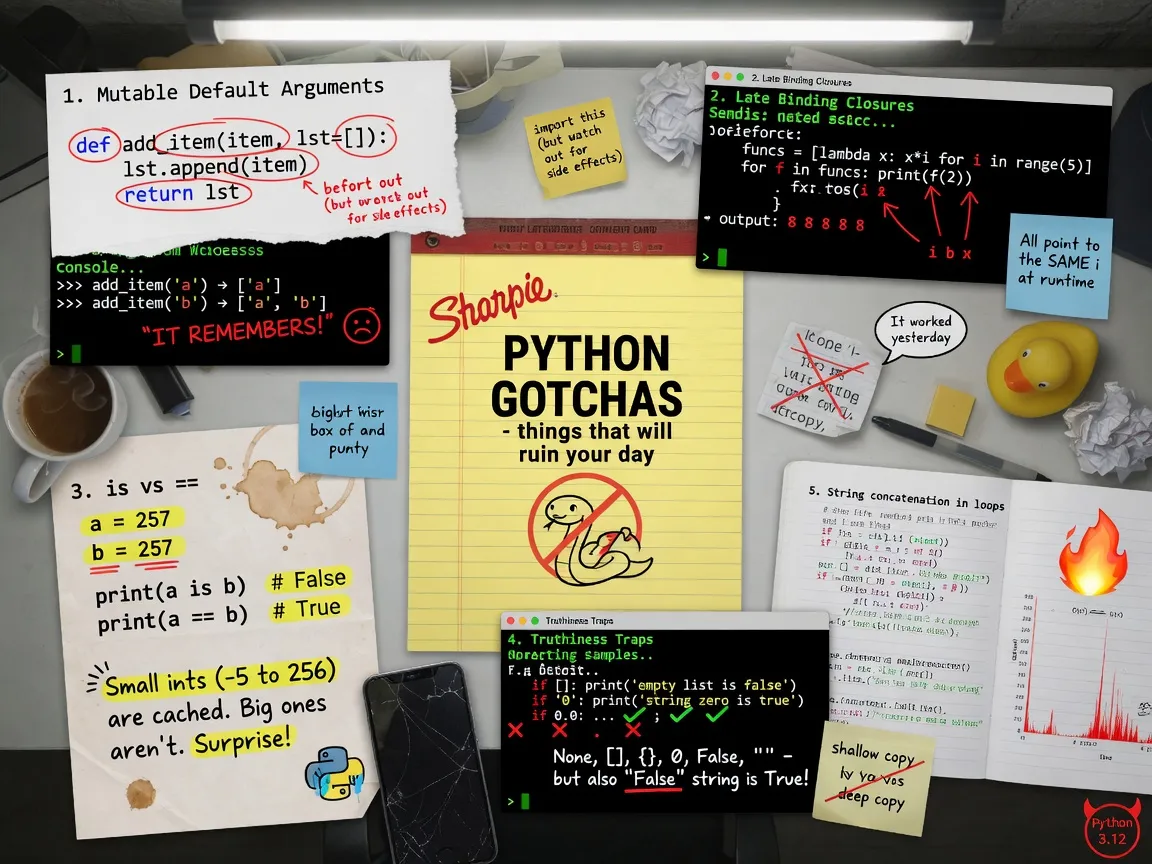 Python Doesn't Have Variables. That's Why These Gotchas Keep Winning.